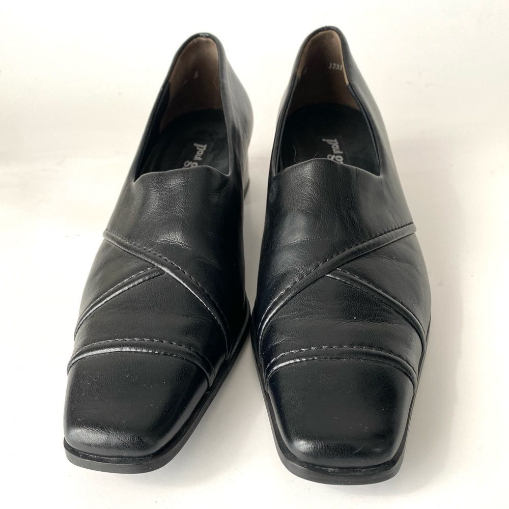 Paul Green Women’s Handcrafted Black Leather Block Heel Shoes UK Sz 5 (US 7.5) - Picture 5 of 13